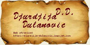 Đurđija Dulanović vizit kartica